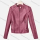 Wholesale Women's Casual Stand Collar Long Sleeve Zipper Plain Leather Crop Biker Jacket Red Clothing Wholesale Market Liuhua