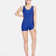 Women's Cut Out Back One Piece Line Tank Swimsuit 8009# Blue Clothing Wholesale Market -LIUHUA