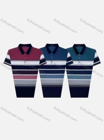Wholesale Men's Casual Striped Short Sleeve Patch Pocket Polo Shirts, LIUHUA CLOTHING WHOLESALE