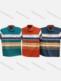 Wholesale Men's Casual Striped Short Sleeve Patch Pocket Polo Shirts, LIUHUA CLOTHING WHOLESALE