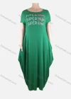 Wholesale Women's African Crew Neck Letter Short Sleeve Pockets Loose Fit Maxi Dress 8803# - Liuhuamall