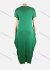 Wholesale Women's African Crew Neck Letter Short Sleeve Pockets Loose Fit Maxi Dress 8803# - Liuhuamall