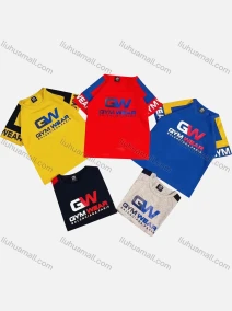 Wholesale Boys Casual Short Sleeve Colorblock Letter Graphic T-shirts, LIUHUA CLOTHING WHOLESALE