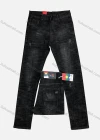 Wholesale Men's Casual Button Zipper Pockets Frayed Labelled Plain Jean 8605# - Liuhuamall