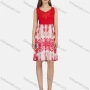 Wholesale Women's Casual Sleeveless Tie Dye Splicing Appliques Tank Dress 28008# preview