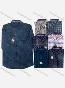 Wholesale Men's Casual Collared Long Sleeve Plaid Print Shirt, LIUHUA CLOTHING WHOLESALE