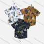 Wholesale Boys' Vacation Collared Short Sleeve Floral Print Shirt preview