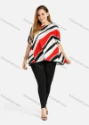 Wholesale Women's Plus Size Irregular Striped Print Round Neck Baggy T-Shirt - Liuhuamall