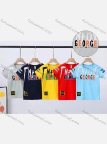Wholesale Boy's Casual Letter Print Round Neck Short Sleeve Modal Cotton Tee, LIUHUA CLOTHING WHOLESALE