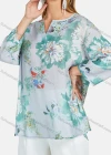 Wholesale Women's Casual Notched Neck Long Sleeve Floral Blouse - Liuhuamall