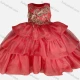 Wholesale Girls Lovely Sleeveless Embroidered Tiered Flower Dress Red Clothing Wholesale Market Liuhua