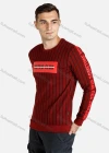 Wholesale Men's Striped Letter Print Round Neck Casual Pullover Sweatshirt E2047# - Liuhuamall