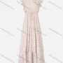 Wholesale Women's Casual Sleeveless V Neck Floral Print Ruffle Trim Drawstring Ruffle Hem Maxi Dress A1625-591309# preview
