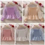 Wholesale Women's Causal Crop Off Shoulder Lace Sleeve Appliques Blouse preview