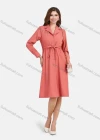 Wholesale Women's Casual Plain Lapel Button Down Long Sleeve Knee Length Shirt Dress With Belt - Liuhuamall