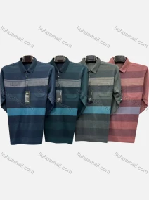 Wholesale Men's Casual Striped Patch Pocket Long Sleeve Polo Shirt 8304#, LIUHUA CLOTHING WHOLESALE