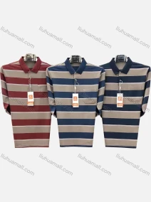 Wholesale Men's Casual Striped Patch Pocket Long Sleeve Polo Shirt 8895#, LIUHUA CLOTHING WHOLESALE