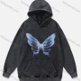 Wholesale Men's Fashion 100%Cotton Graphic Distressed Long Sleeve Hoodie Pullover Sweatshirt SML29# preview