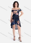 Wholesale Women's Boho Off Shoulder High Low Hem Floral Print Dress - Liuhuamall