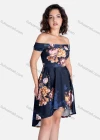 Wholesale Women's Boho Off Shoulder High Low Hem Floral Print Dress - Liuhuamall