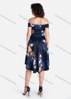 Wholesale Women's Boho Off Shoulder High Low Hem Floral Print Dress - Liuhuamall