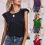 Wholesale Women's Casual Round Neck Guipure Lace Trim Slim Fit Butterfly Sleeve Blouse A21033L# preview