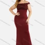 Wholesale Women's Fashion Off Shoulder Plain Embroidered Splicing Zip Back Lace Appliques Mermaid Evening Dress preview