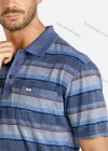 Wholesale Men's Short Sleeve Patch Pocket Classic Striped Polo Shirt - Liuhuamall