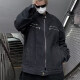 Men's Fashion Stand Collar Long Sleeve Zipper Pockets Metal Decor Denim Jacket Black Clothing Wholesale Market -LIUHUA