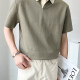 Men's Casual Plain Collared Short Sleeve T-Shirt Camouflage Green Clothing Wholesale Market -LIUHUA