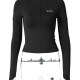 Women's Sports Plain Quarter Zip Bodycon Crop Top Black Clothing Wholesale Market -LIUHUA