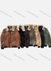 Wholesale Men's Suede Long Sleeve Detachable Fuzzy Collar Bomber Jackets 2996# - Liuhuamall