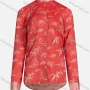Wholesale Women's Casual Stand Collar Long Sleeve Button Down Leaf Print Shirt preview