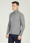 Wholesale Men's Basics Rib-Knit Turtleneck Long Sleeve Plain Pullover Sweater - Liuhuamall