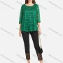 Wholesale Women's Plain Hollow Guipure Lace Embroiderey Tee & Lace Splicing Cropped Pant Set preview