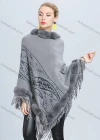 Wholesale Women's Fashion Causal Fuzzy Collar Thermal Floral Tassel Cape - Liuhuamall