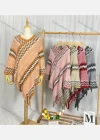 Wholesale Women's Fashion Casual Tassel Wave Tribal Cape - Liuhuamall
