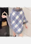 Wholesale Women's Fashion Causal Fuzzy Collar Thermal Gingham Cape - Liuhuamall