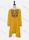 Wholesale Women's Casual Embroidered Drawstring Bateau Neck Poet Sleeve Short Dress - Liuhuamall