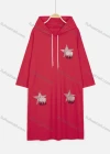 Wholesale Women's Casual Long Sleeve Rhinestone Star Drawstring Hooded Midi Dress - Liuhuamall