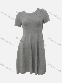 Wholesale Women's Casual Plain Crew Neck Short Sleeve Ruched High Waist Short Dress, LIUHUA CLOTHING WHOLESALE