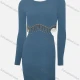 Wholesale Women's Elegant Plain Crew Neck Long Sleeve Rhinestone Fringe Trim Cut Out Bodycon Short Dress 5# Clothing Wholesale Market Liuhua