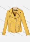Wholesale Women's Casual Lapel Long Sleeve Zipper Plain Leather Crop Biker Jacket - Liuhuamall