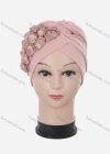 Wholesale Women's Casual Artificial Flowers Rhinestone Ruched Headwrap Hat - Liuhuamall