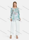 Wholesale Women's Casual Notched Neck Long Sleeve Floral Blouse - Liuhuamall