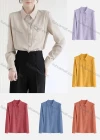 Wholesale Women's Casual Long Sleeve Collared Button Down Flap Pockets Plain Shirts 142463# - Liuhuamall