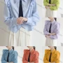 Wholesale Women's Casual Collared Shirt Sleeve Ruffle Trim Tie Front Notched Hem Plain Shirts 225347# preview