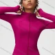 Wholesale Women's Sporty Stand Collar Long Sleeve Quick Dry Breathable Slim Fit Jackets Rose Red Clothing Wholesale Market Liuhua