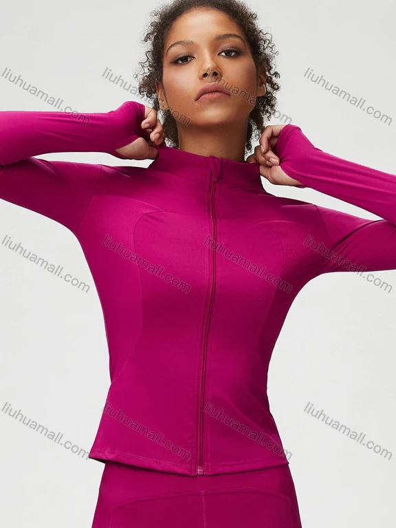 Wholesale Women's Sporty Stand Collar Long Sleeve Quick Dry Breathable Slim Fit Jackets