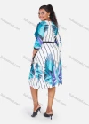 Wholesale Women's Plus Size Floral & Striped Print High Waist Slim Fit Knee Length Dress With Belt - Liuhuamall